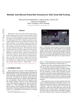 BlurBall: Joint Ball and Motion Blur Estimation for Table Tennis Ball Tracking