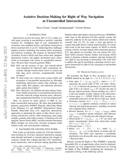 Assistive Decision-Making for Right of Way Navigation at Uncontrolled Intersections