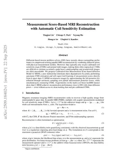 Measurement Score-Based MRI Reconstruction with Automatic Coil Sensitivity Estimation