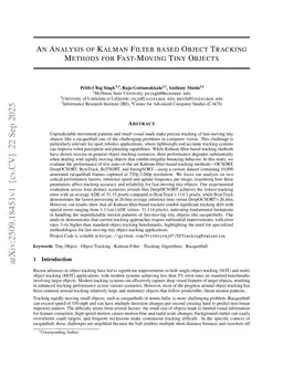 An Analysis of Kalman Filter based Object Tracking Methods for Fast-Moving Tiny Objects