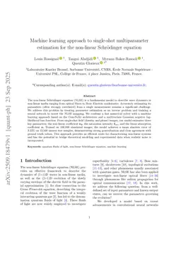 Machine learning approach to single-shot multiparameter estimation for the non-linear Schrödinger equation