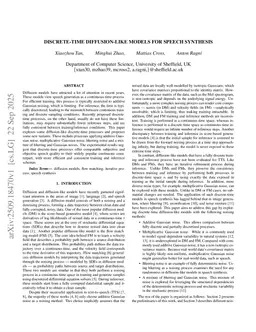 Discrete-Time Diffusion-Like Models for Speech Synthesis