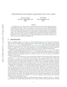 Individualized non-uniform quantization for vector search