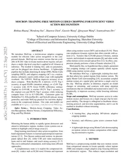 MoCrop: Training Free Motion Guided Cropping for Efficient Video Action Recognition