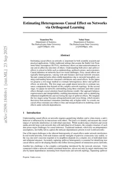 Estimating Heterogeneous Causal Effect on Networks via Orthogonal Learning