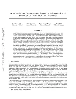 Actions Speak Louder than Prompts: A Large-Scale Study of LLMs for Graph Inference
