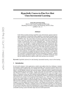 Hyperbolic Coarse-to-Fine Few-Shot Class-Incremental Learning