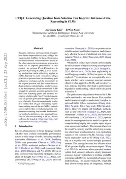CCQA: Generating Question from Solution Can Improve Inference-Time Reasoning in SLMs