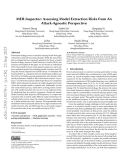 MER-Inspector: Assessing model extraction risks from an attack-agnostic perspective