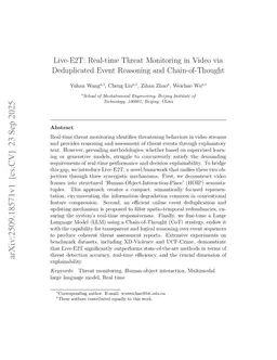 Live-E2T: Real-time Threat Monitoring in Video via Deduplicated Event Reasoning and Chain-of-Thought