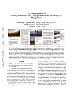 The Photographer Eye: Teaching Multimodal Large Language Models to Understand Image Aesthetics like Photographers