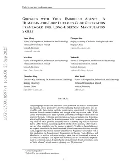 Growing with Your Embodied Agent: A Human-in-the-Loop Lifelong Code Generation Framework for Long-Horizon Manipulation Skills