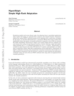 HyperAdapt: Simple High-Rank Adaptation