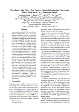 When Long Helps Short: How Context Length in Supervised Fine-tuning Affects Behavior of Large Language Models