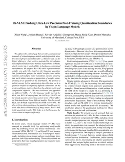 Bi-VLM: Pushing Ultra-Low Precision Post-Training Quantization Boundaries in Vision-Language Models