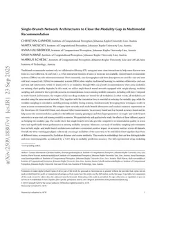 Single-Branch Network Architectures to Close the Modality Gap in Multimodal Recommendation