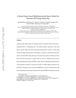 A Kernel Space-based Multidimensional Sparse Model for Dynamic PET Image Denoising