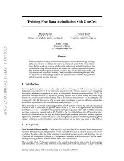 Training-Free Data Assimilation with GenCast