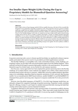 Are Smaller Open-Weight LLMs Closing the Gap to Proprietary Models for Biomedical Question Answering?