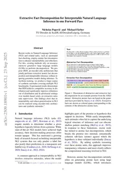 Extractive Fact Decomposition for Interpretable Natural Language Inference in one Forward Pass