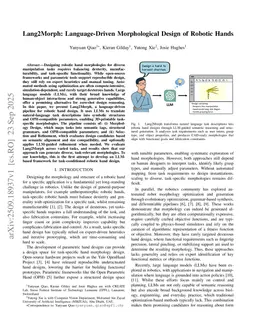 Lang2Morph: Language-Driven Morphological Design of Robotic Hands