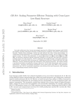 CR-Net: Scaling Parameter-Efficient Training with Cross-Layer Low-Rank Structure