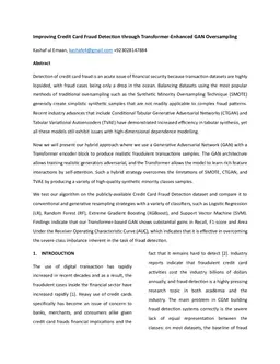 Improving Credit Card Fraud Detection through Transformer-Enhanced GAN Oversampling