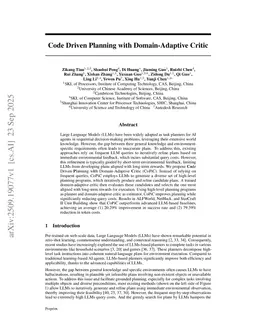 Code Driven Planning with Domain-Adaptive Critic