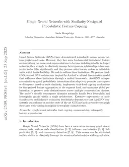 Graph Neural Networks with Similarity-Navigated Probabilistic Feature Copying