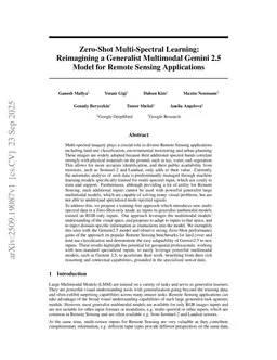 Zero-Shot Multi-Spectral Learning: Reimagining a Generalist Multimodal Gemini 2.5 Model for Remote Sensing Applications