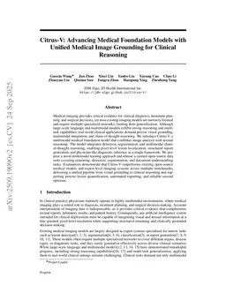 Citrus-V: Advancing Medical Foundation Models with Unified Medical Image Grounding for Clinical Reasoning