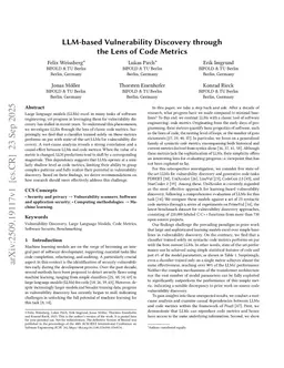 LLM-based Vulnerability Discovery through the Lens of Code Metrics