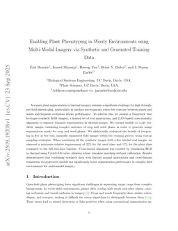 Enabling Plant Phenotyping in Weedy Environments using Multi-Modal Imagery via Synthetic and Generated Training Data