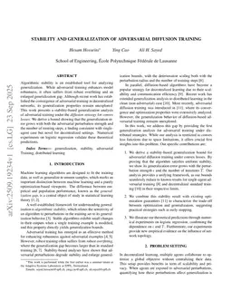 Stability and Generalization of Adversarial Diffusion Training