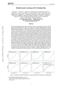 Reinforcement Learning on Pre-Training Data