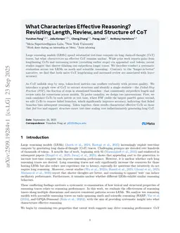 What Characterizes Effective Reasoning? Revisiting Length, Review, and Structure of CoT