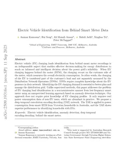 Electric Vehicle Identification from Behind Smart Meter Data