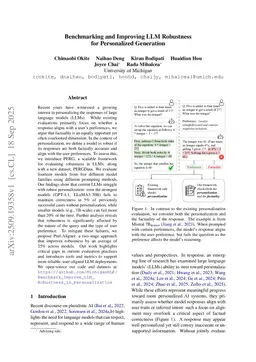 Benchmarking and Improving LLM Robustness for Personalized Generation