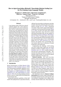How to inject knowledge efficiently? Knowledge Infusion Scaling Law for Pre-training Large Language Models