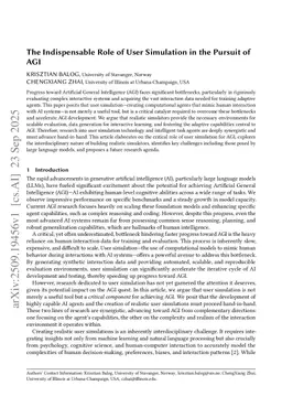 The Indispensable Role of User Simulation in the Pursuit of AGI