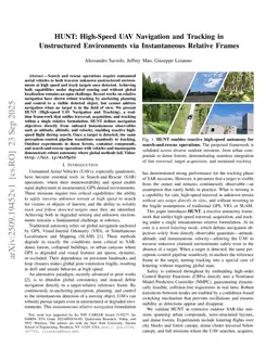 HUNT: High-Speed UAV Navigation and Tracking in Unstructured Environments via Instantaneous Relative Frames