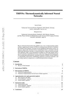 THINNs: Thermodynamically Informed Neural Networks