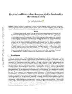 Cognitive Load Limits in Large Language Models: Benchmarking Multi-Hop Reasoning