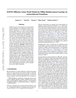 DAWM: Diffusion Action World Models for Offline Reinforcement Learning via Action-Inferred Transitions
