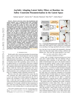 AnySafe: Adapting Latent Safety Filters at Runtime via Safety Constraint Parameterization in the Latent Space