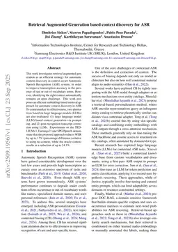 Retrieval Augmented Generation based context discovery for ASR