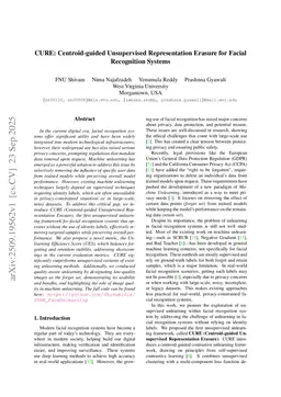 CURE: Centroid-guided Unsupervised Representation Erasure for Facial Recognition Systems