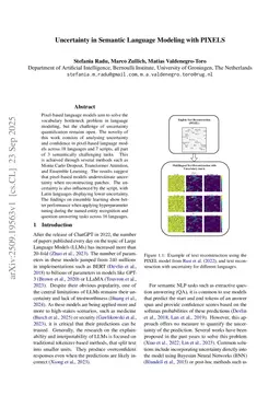 Uncertainty in Semantic Language Modeling with PIXELS