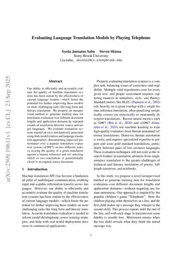 Evaluating Language Translation Models by Playing Telephone