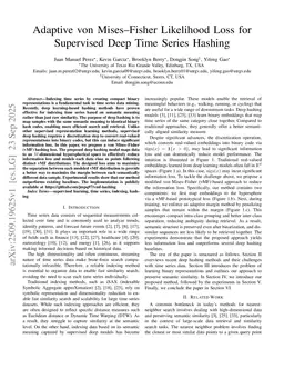 Adaptive von Mises-Fisher Likelihood Loss for Supervised Deep Time Series Hashing